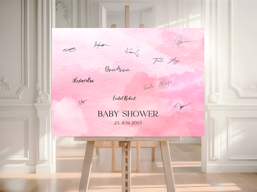 Gästebuch Alternativen für Baby Shower Leinwand, Poster - Rosa Ida