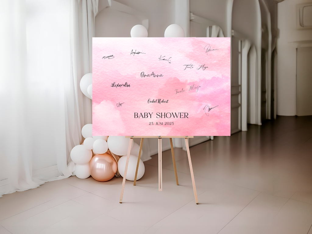 Gästebuch Alternativen für Baby Shower Leinwand, Poster - Rosa Ida