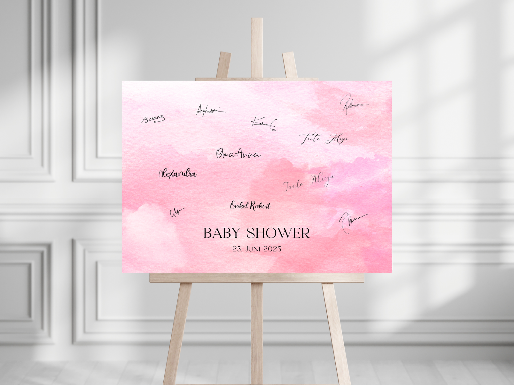 Gästebuch Alternativen für Baby Shower Leinwand, Poster - Rosa Ida