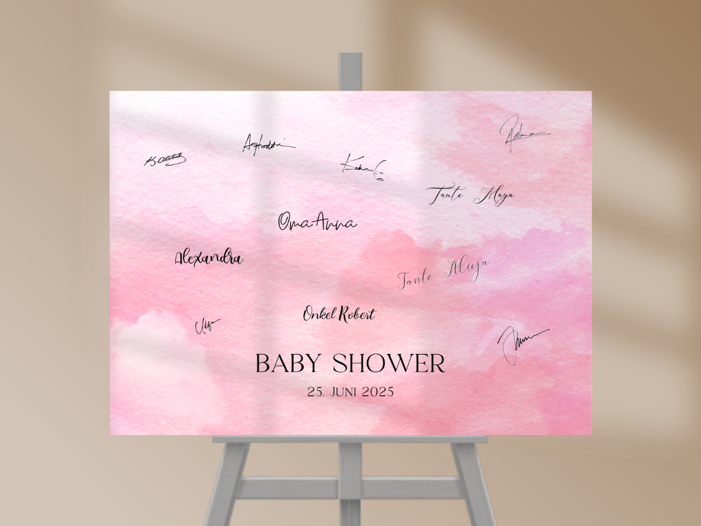 Gästebuch Alternativen für Baby Shower Leinwand, Poster - Rosa Ida