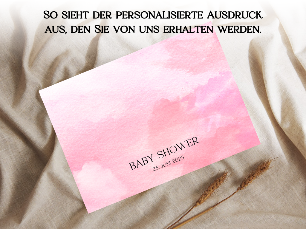 Gästebuch Alternativen für Baby Shower Leinwand, Poster - Rosa Ida