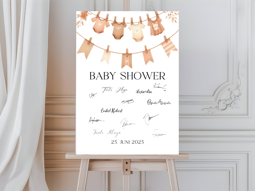 Gästebuch Alternativen für Baby Shower Leinwand, Poster - Boho , Vintage Finn