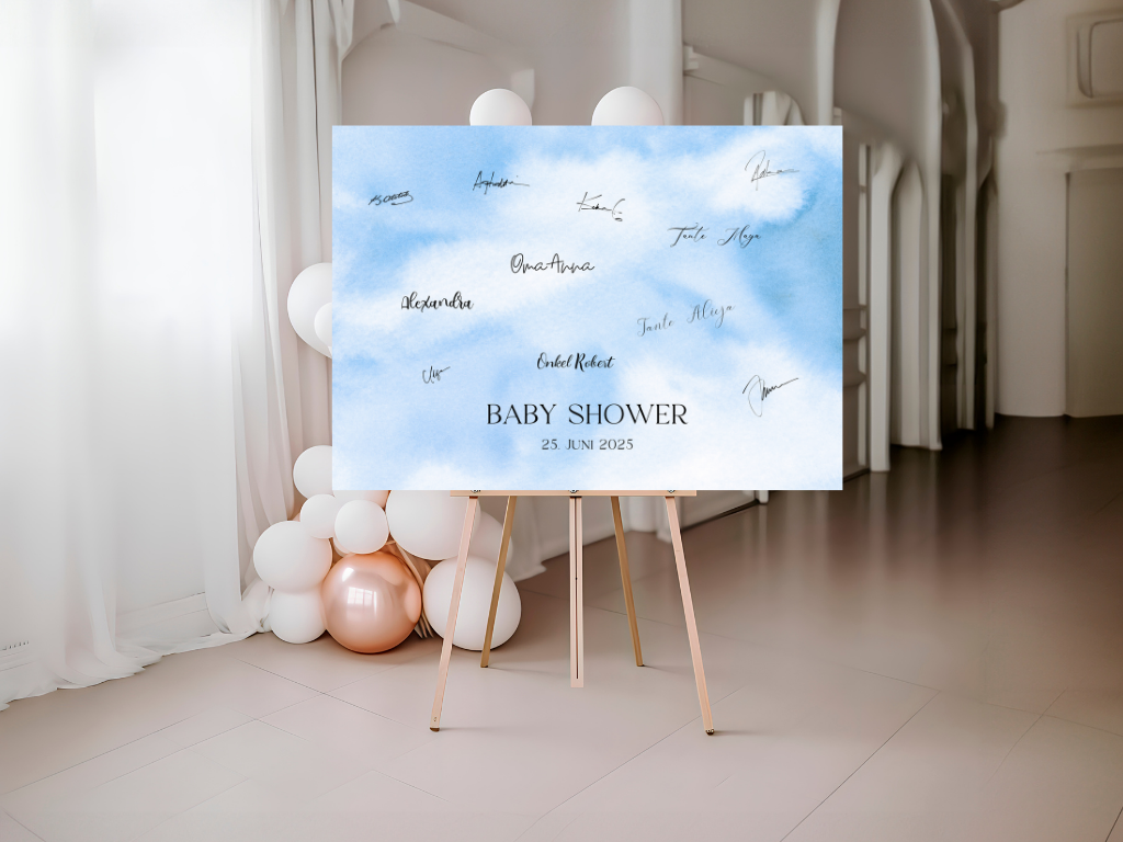 Gästebuch Alternativen für Baby Shower Leinwand, Poster - Blau Elias