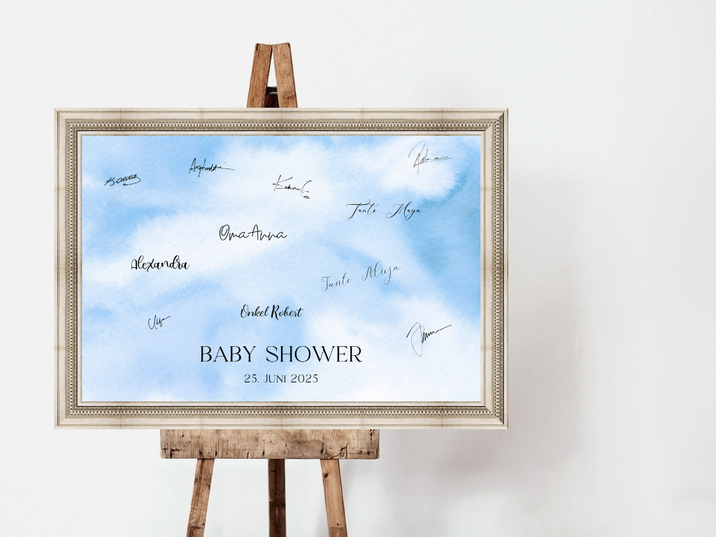 Gästebuch Alternativen für Baby Shower Leinwand, Poster - Blau Elias