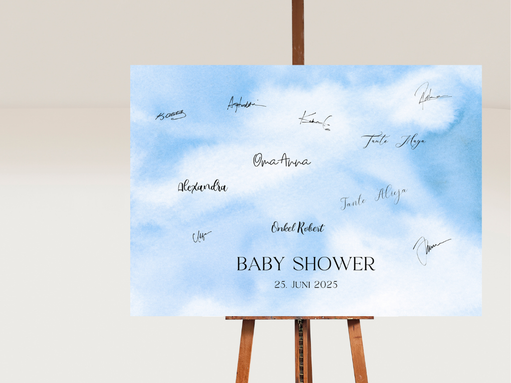 Gästebuch Alternativen für Baby Shower Leinwand, Poster - Blau Elias