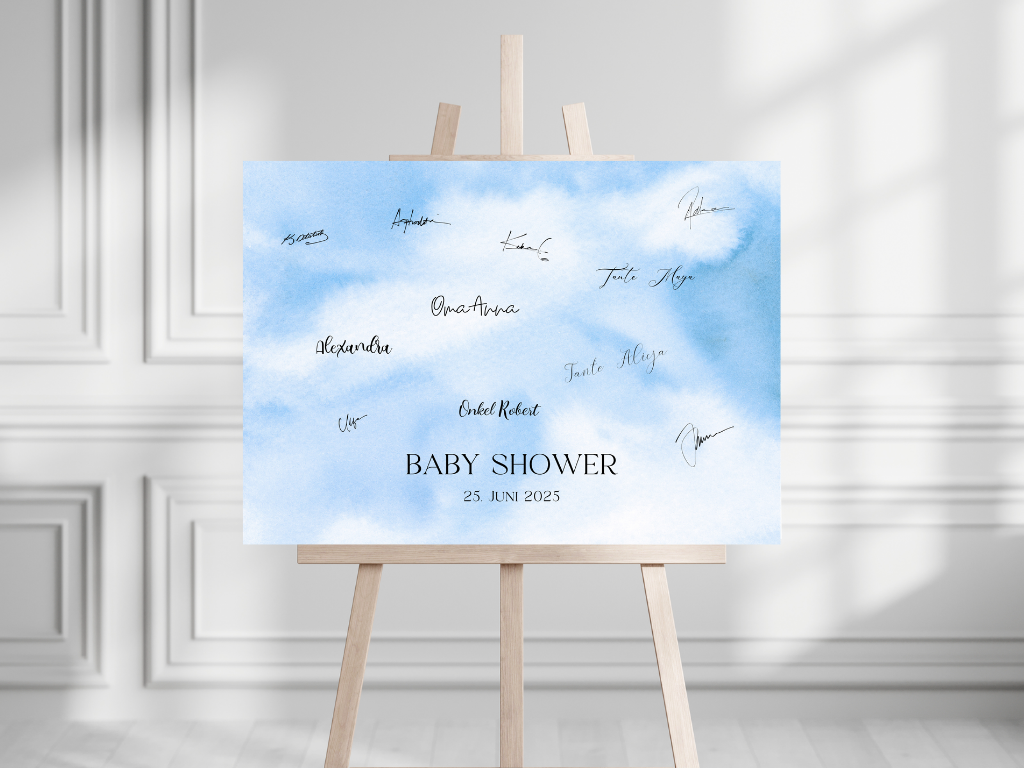 Gästebuch Alternativen für Baby Shower Leinwand, Poster - Blau Elias