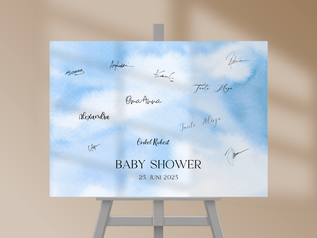 Gästebuch Alternativen für Baby Shower Leinwand, Poster - Blau Elias