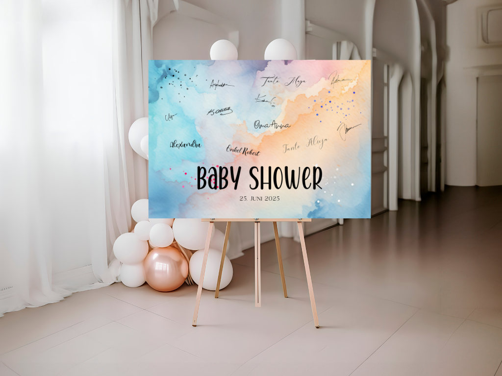 Gästebuch Alternativen für Baby Shower Leinwand, Poster - Blau , Rosa Luka