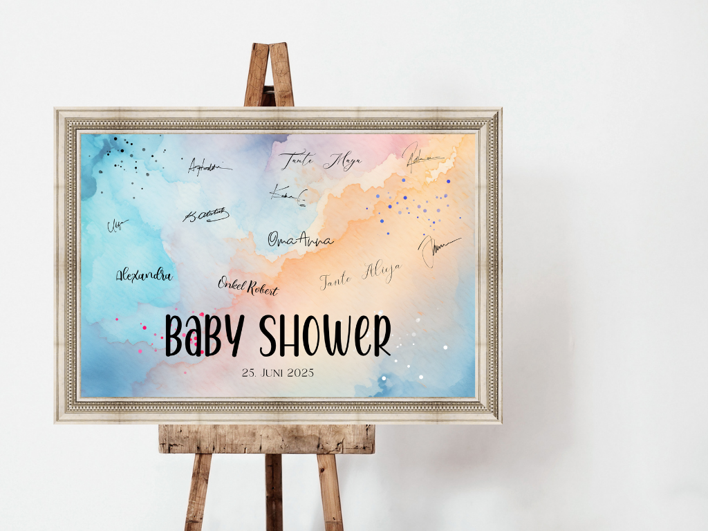 Gästebuch Alternativen für Baby Shower Leinwand, Poster - Blau , Rosa Luka