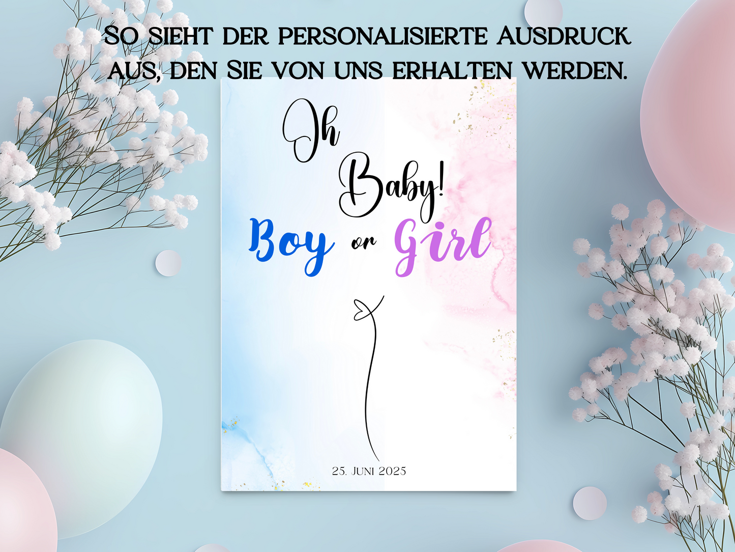 Baby Shower ,Geschlechtsenthüllung Spiel- Mädchen Oder Junge, Geben Sie Ihre Stimme Ab - Leinwand , Poster