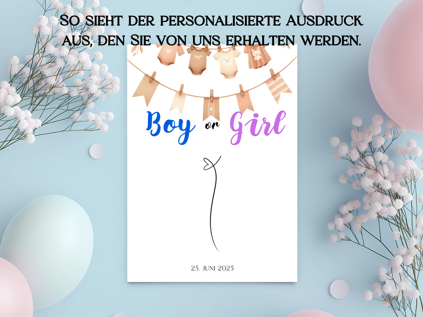Baby Shower ,Geschlechtsenthüllung Spiel- Mädchen Oder Junge, Geben Sie Ihre Stimme Ab - Leinwand , Poster
