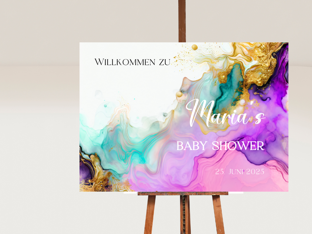 Willkommensschild Baby Shower , Gender Reveal - Leinwand , Poster - AVA