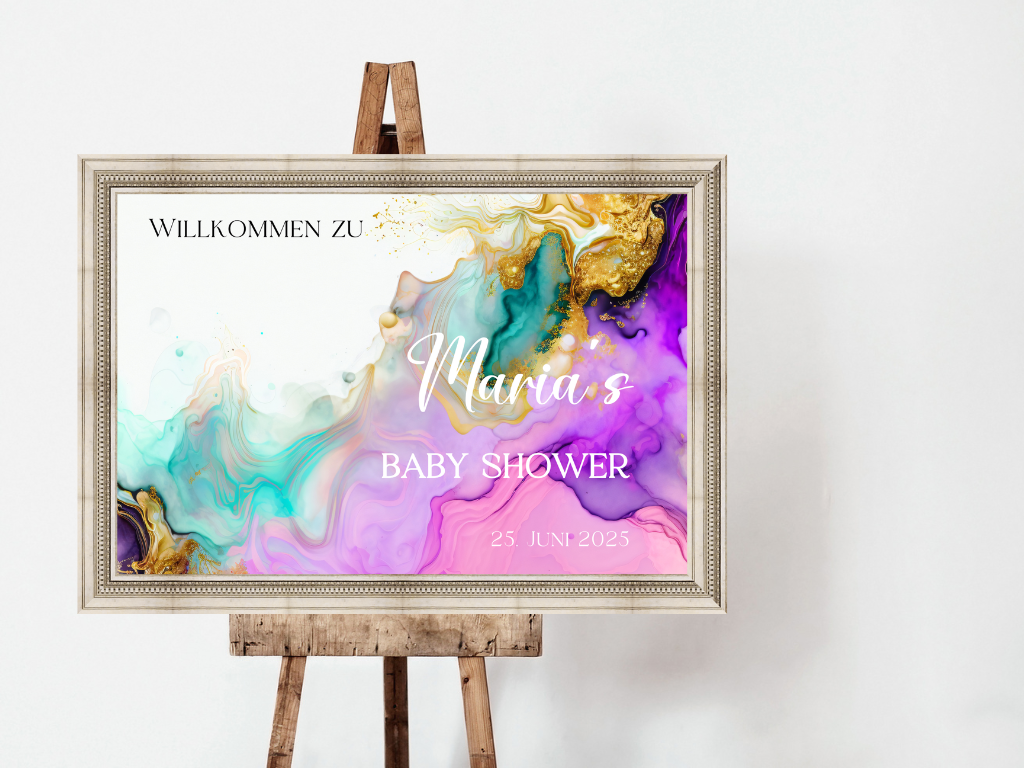 Willkommensschild Baby Shower , Gender Reveal - Leinwand , Poster - AVA