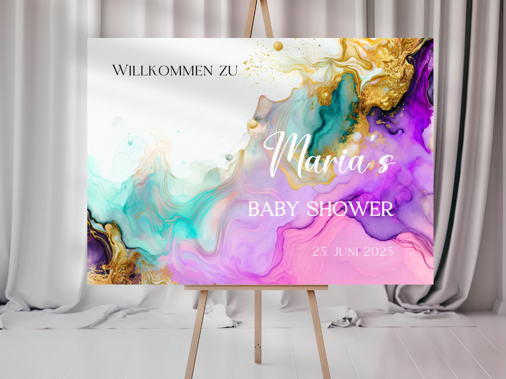 Willkommensschild Baby Shower , Gender Reveal - Leinwand , Poster - AVA