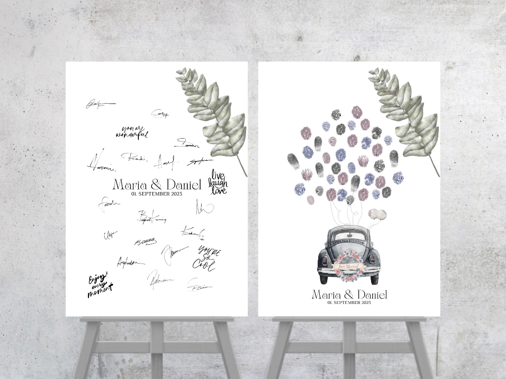 Gästebuch Alternativen für Hochzeit Leinwand, Poster . Eukalyptus Vintage LARA