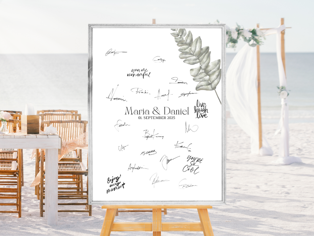 Gästebuch Alternativen für Hochzeit Leinwand, Poster . Eukalyptus Vintage LARA