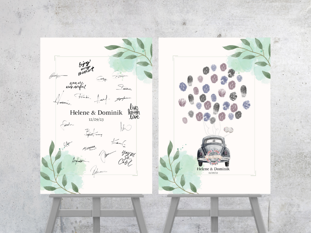 Gästebuch Alternativen für Hochzeit Leinwand, Poster . Eukalyptus Vintage NELE