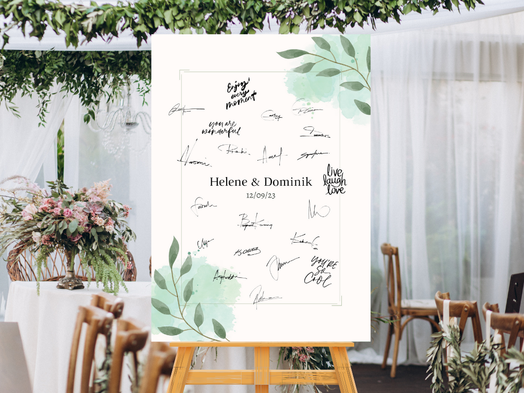 Gästebuch Alternativen für Hochzeit Leinwand, Poster . Eukalyptus Vintage NELE