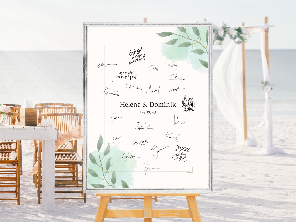 Gästebuch Alternativen für Hochzeit Leinwand, Poster . Eukalyptus Vintage NELE