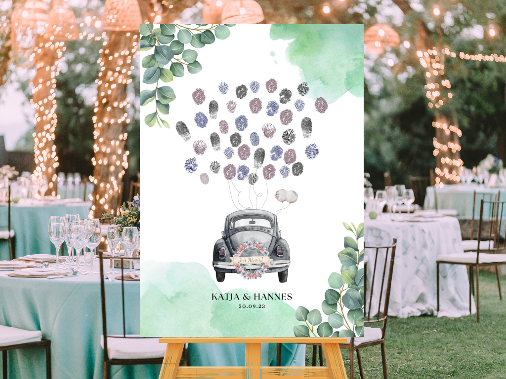 Gästebuch Alternativen für Hochzeit Leinwand, Poster . Eukalyptus Vintage SARAH