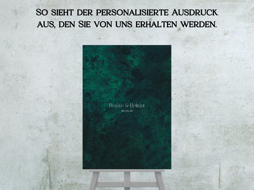 Gästebuch Alternativen für Hochzeit Leinwand, Poster . Glamour , grün MELISSA