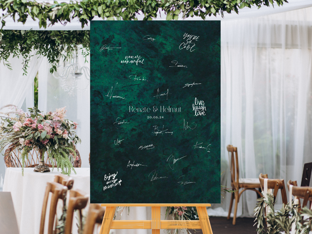 Gästebuch Alternativen für Hochzeit Leinwand, Poster . Glamour , grün MELISSA