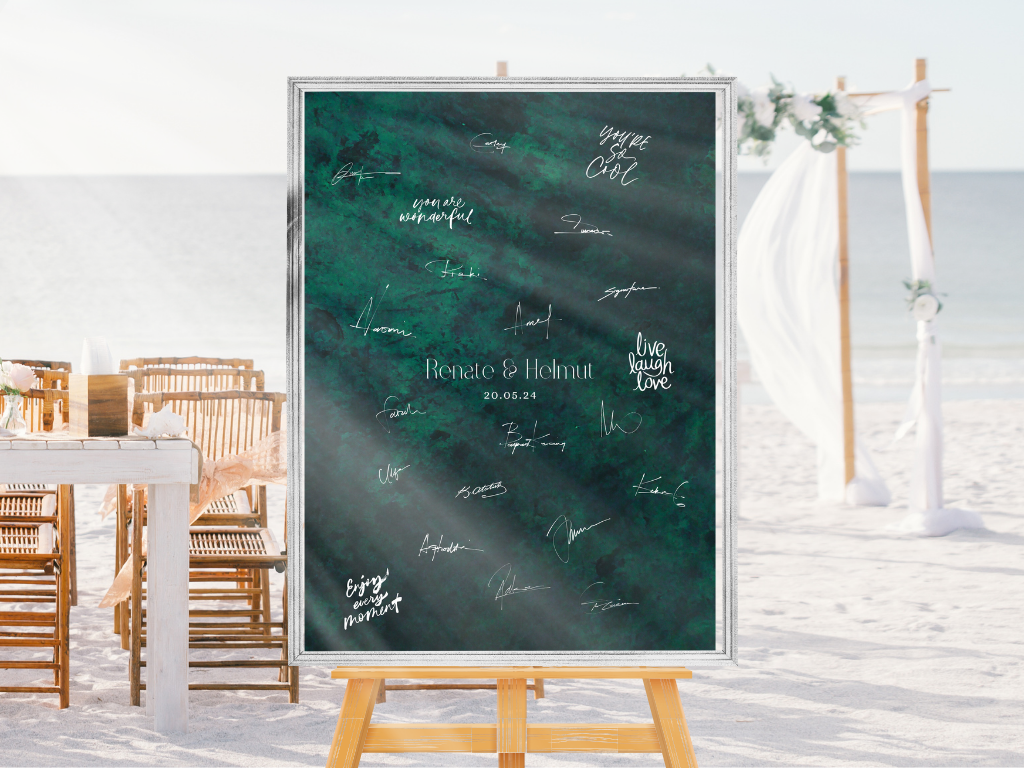 Gästebuch Alternativen für Hochzeit Leinwand, Poster . Glamour , grün MELISSA