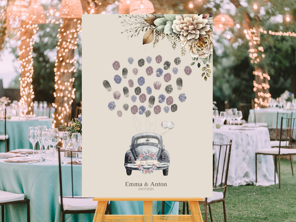 Gästebuch Alternativen für Hochzeit Leinwand, Poster . Boho , Beige , Blumen JULIA