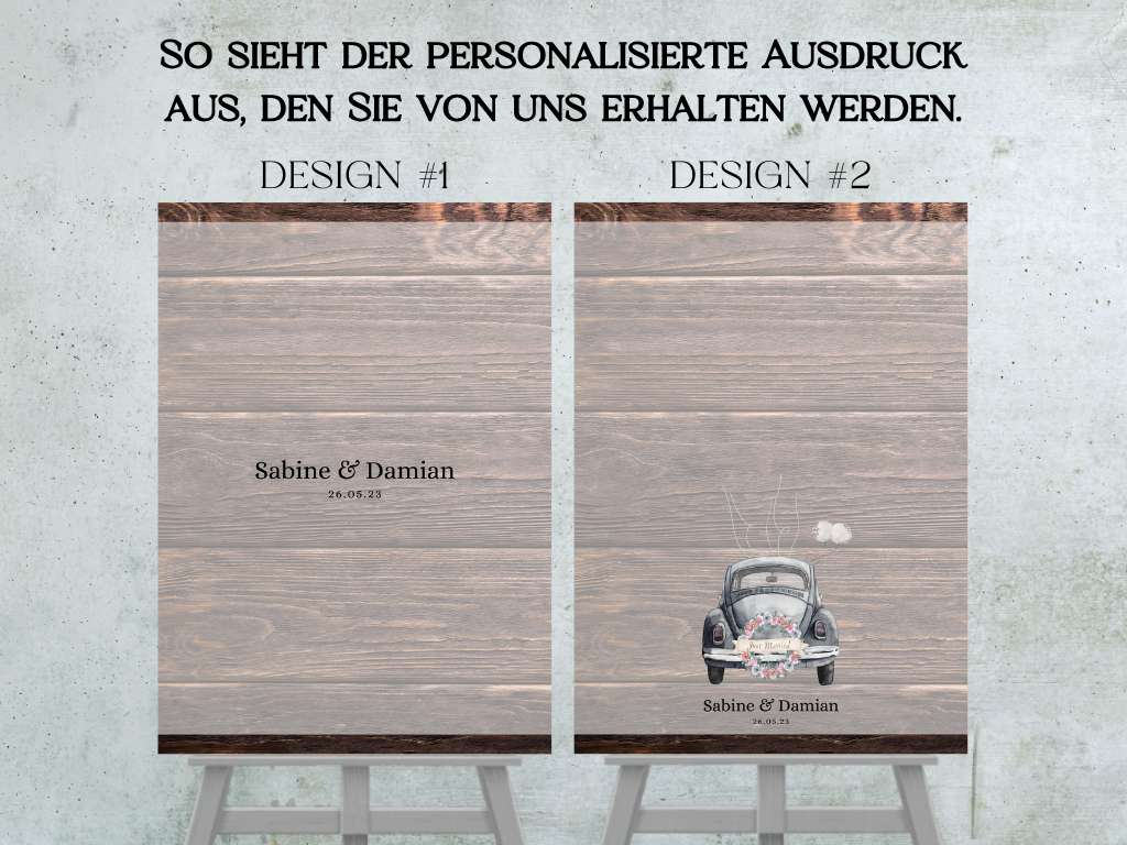 Gästebuch Alternativen für Hochzeit Leinwand, Poster . Boho , Holzeffekt , Vintage LEONIE