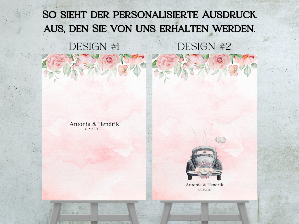 Gästebuch Alternativen für Hochzeit Leinwand, Poster . Boho , Rosa Blumen LAURA