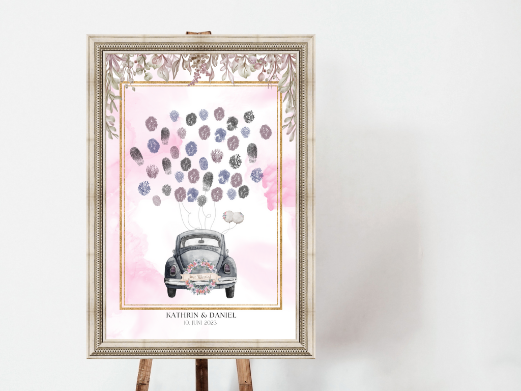 Gästebuch Alternativen für Hochzeit Leinwand, Poster . Boho , Rosa Blumen MARTA