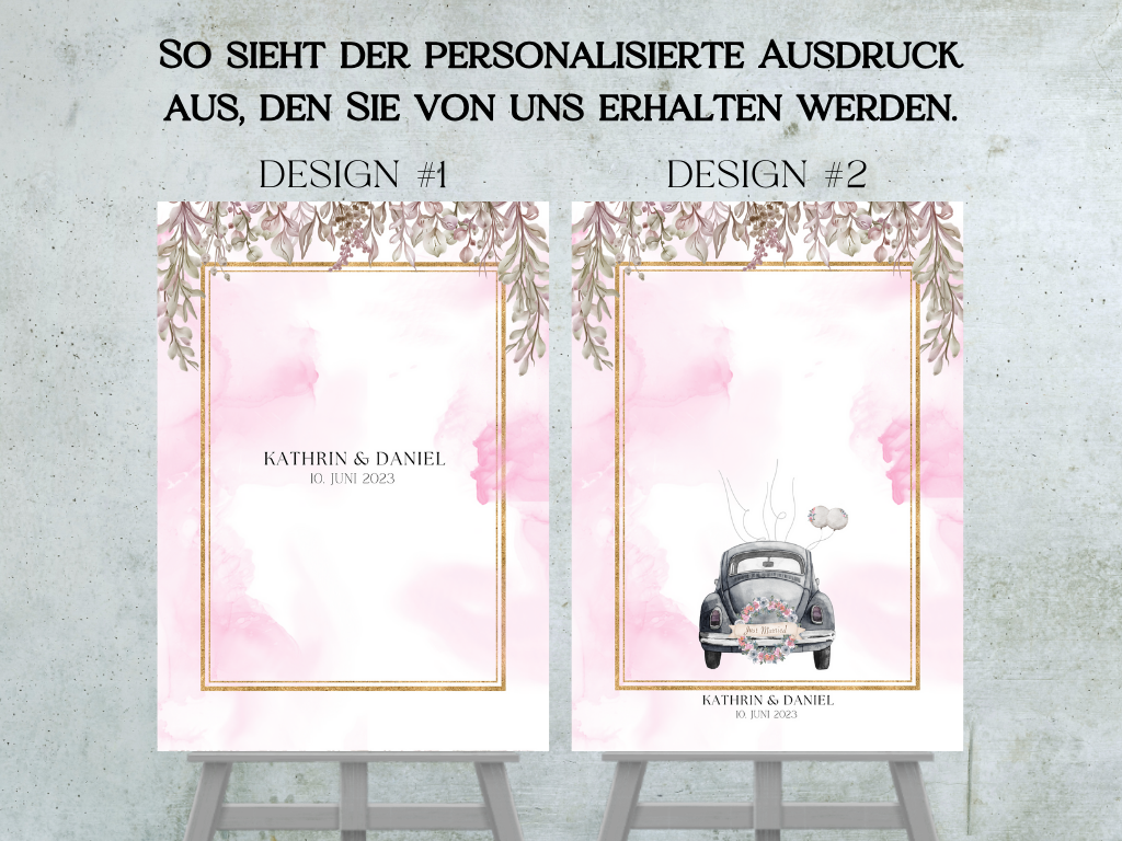 Gästebuch Alternativen für Hochzeit Leinwand, Poster . Boho , Rosa Blumen MARTA