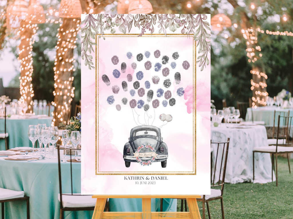 Gästebuch Alternativen für Hochzeit Leinwand, Poster . Boho , Rosa Blumen MARTA