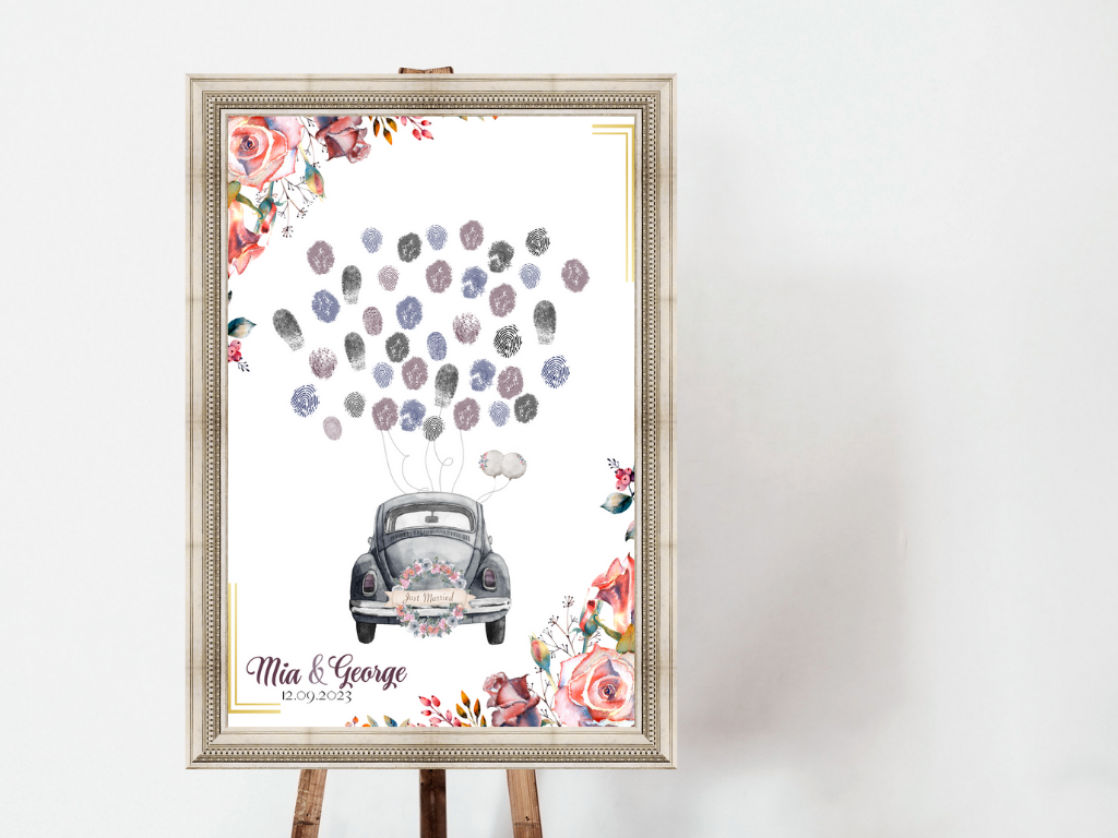 Gästebuch Alternativen für Hochzeit Leinwand, Poster . Boho , Rosa Blumen SOPHIE