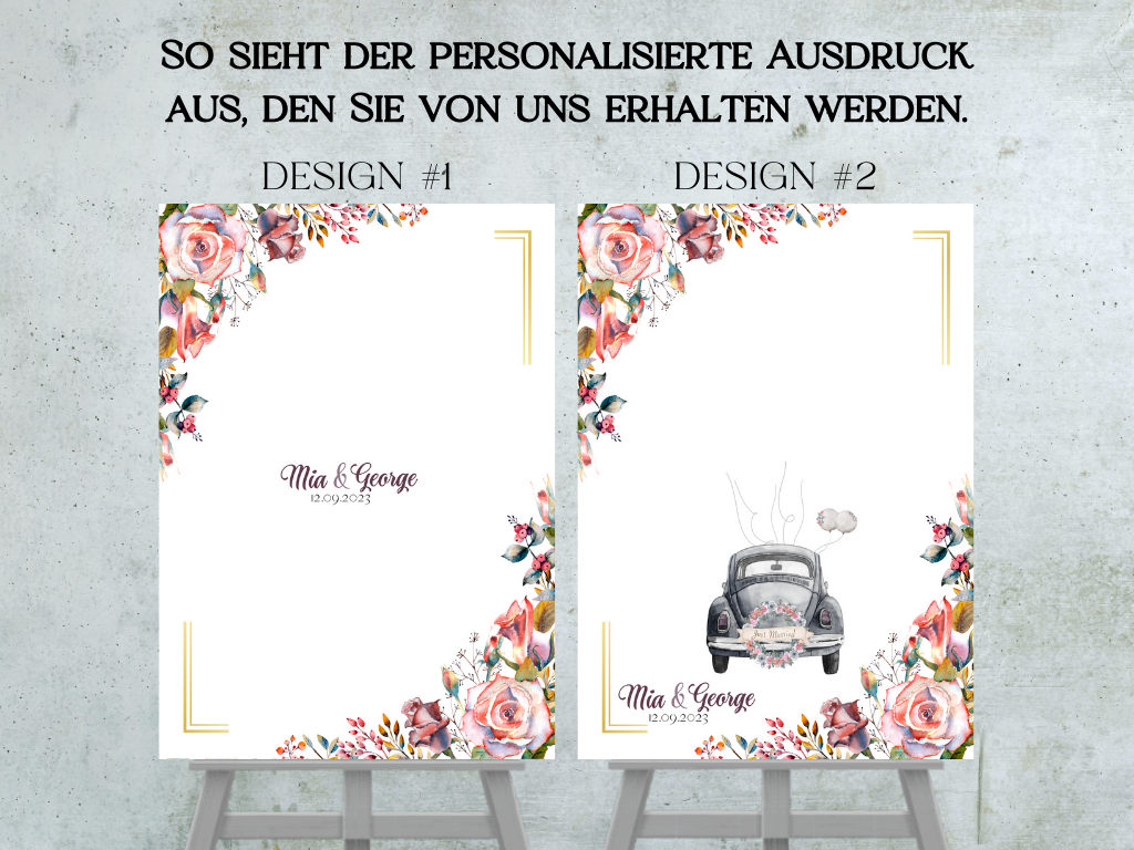 Gästebuch Alternativen für Hochzeit Leinwand, Poster . Boho , Rosa Blumen SOPHIE