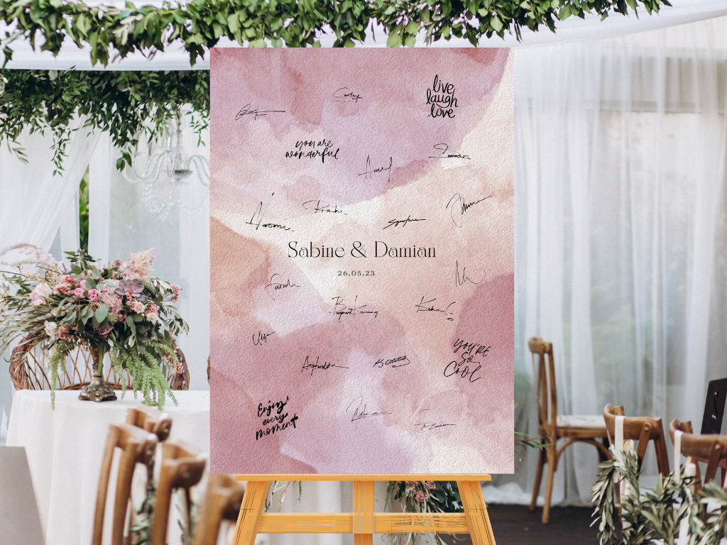 Gästebuch Alternativen für Hochzeit Leinwand, Poster .Glamour , Rot LENA