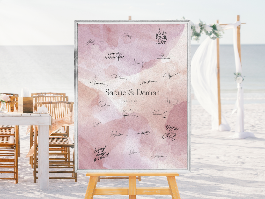 Gästebuch Alternativen für Hochzeit Leinwand, Poster .Glamour , Rot LENA