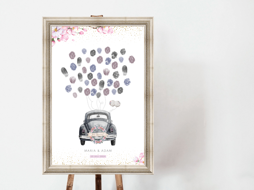 Gästebuch Alternativen für Hochzeit Leinwand, Poster . Kirschblüten , Rosa , Vintage LEA