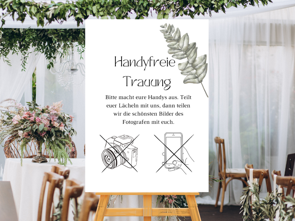 Handyfreie Trauung für Hochzeit Leinwand, Poster . Eukalyptus Vintage LARA