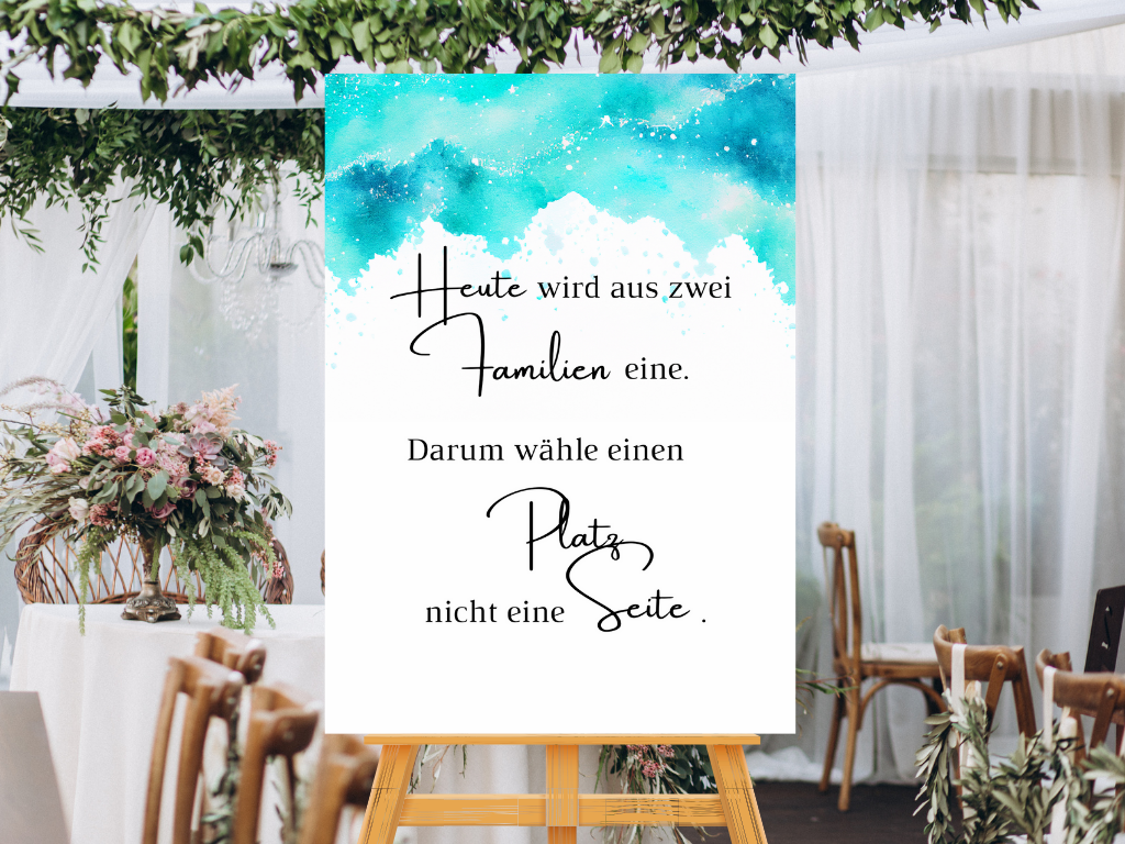 Heute wird aus zwei Familien eine Schild für Hochzeit Leinwand, Poster. Strand Hochzeit , Marine , Vintage ARIA