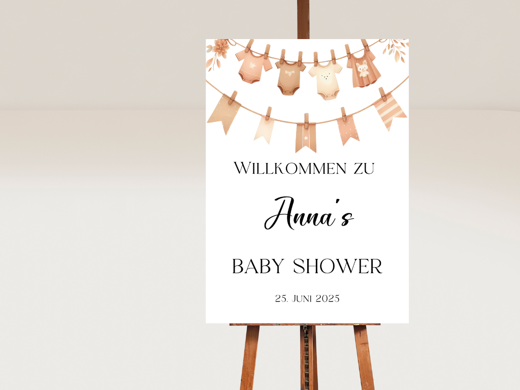 Willkommensschild Baby Shower , Gender Reveal - Leinwand , Poster - FINN