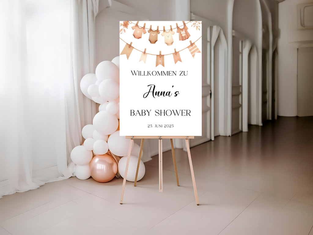 Willkommensschild Baby Shower , Gender Reveal - Leinwand , Poster - FINN