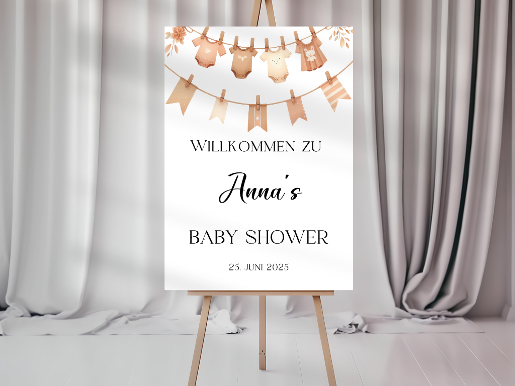 Willkommensschild Baby Shower , Gender Reveal - Leinwand , Poster - FINN
