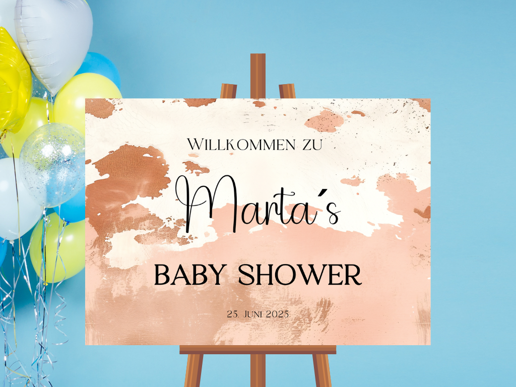 Willkommensschild Baby Shower , Gender Reveal - Leinwand , Poster - Boho, Vintage Lio