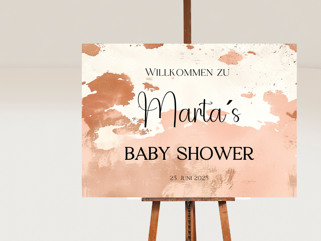 Willkommensschild Baby Shower , Gender Reveal - Leinwand , Poster - Boho, Vintage Lio