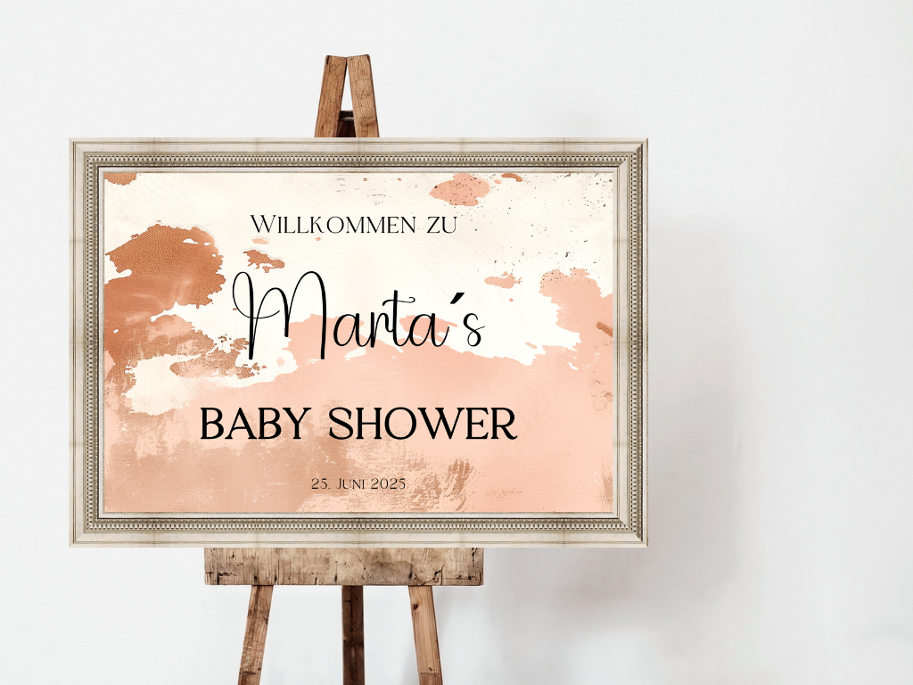 Willkommensschild Baby Shower , Gender Reveal - Leinwand , Poster - Boho, Vintage Lio