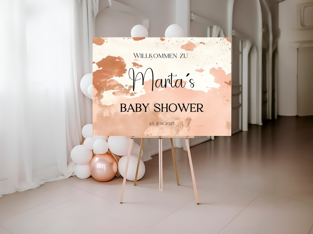 Willkommensschild Baby Shower , Gender Reveal - Leinwand , Poster - Boho, Vintage Lio