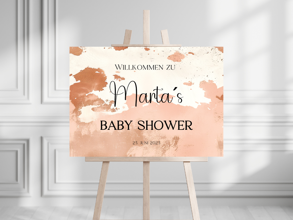 Willkommensschild Baby Shower , Gender Reveal - Leinwand , Poster - Boho, Vintage Lio