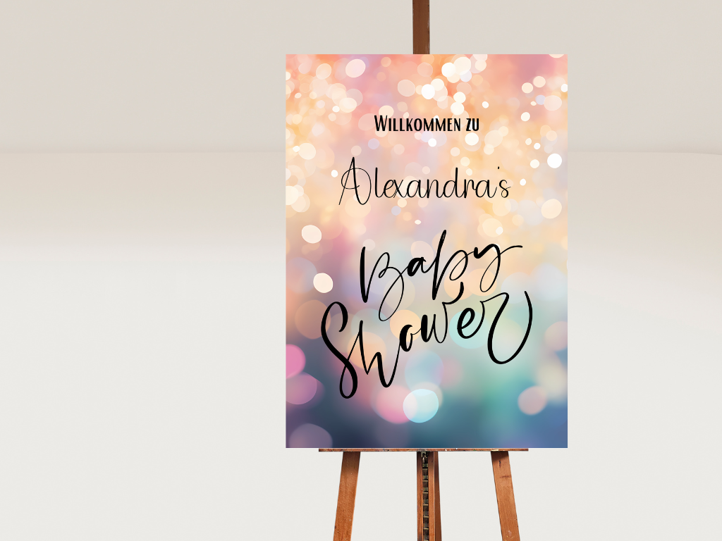 Willkommensschild Baby Shower , Gender Reveal - Leinwand , Poster - blau rosa MAYA