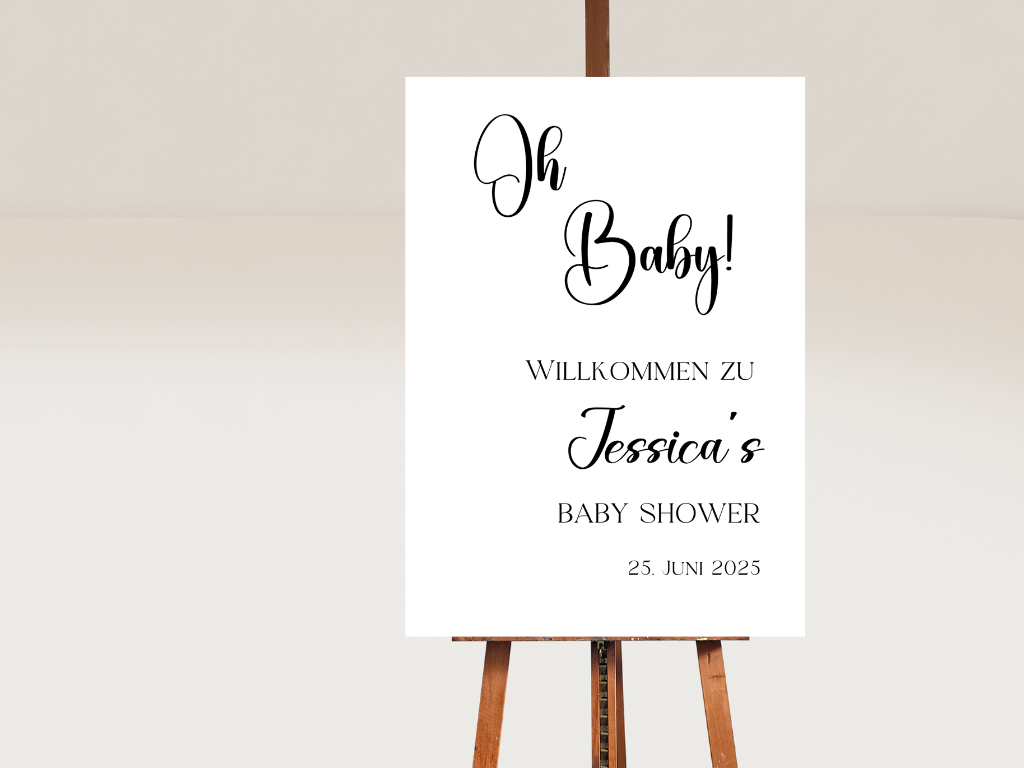 Willkommensschild Baby Shower , Gender Reveal - Leinwand , Poster - Olivier